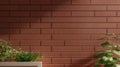 Seamless Red Brick Wall Greenery Texture. Royalty Free Stock Photo