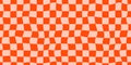 Seamless red checkerboard pattern. Repeating distorted checkered texture. Groovy trippy abstract background. Vintage Royalty Free Stock Photo