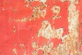 Seamless red cracked paint grunge on iron background. Royalty Free Stock Photo