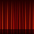 Seamless red curtain with stage