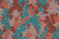 seamless red digital camouflage texture pattern. Usable for Jacket Pants Shirt and Shorts. Army textile fabric print. Royalty Free Stock Photo