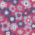 Seamless red floral background