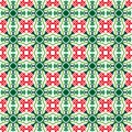 Seamless red flower and green calyx pattern bg