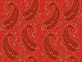 Seamless Red And Gold Paisley Pattern