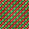 Seamless red and green argyle Christmas wrapping paper pattern.