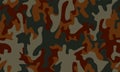 seamless red orange camouflage texture skin pattern vector for military textile. Usable for Jacket Pants Shirt and Shorts. Royalty Free Stock Photo