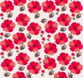 Seamless red poppies pattern. Print for fabric, wallpaper