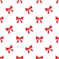 Seamless red ribbon pattern on white Royalty Free Stock Photo