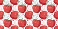 Seamless Red Strawberry pattern. Textured berries. Vector red sweet juicy berries. Scribble style with fresh fruit for Royalty Free Stock Photo