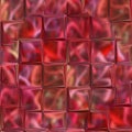 Seamless red texture with protruding cubes. Glass squares stick out unevenly from the surface. Royalty Free Stock Photo