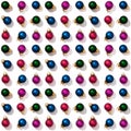 Seamless regular creative pattern with bright shiny little colorful Christmas balls isolated on white background Royalty Free Stock Photo