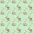 Seamless regular creative pattern from dry white and red flowers, printing on fabric, wrapping paper