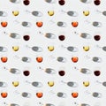 Seamless regular creative pattern with glass of white, red and rose wine Royalty Free Stock Photo