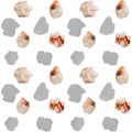 Seamless regular pattern with beautiful stone calcite mineral. Natural gemstone with shadow