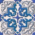 Seamless relief sculpture decoration retro pattern blue spiral p