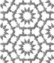Seamless relief sculpture decoration retro pattern polygon geometry cross gray octagon star frame flower