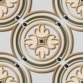 Seamless relief sculpture decoration retro pattern round cross f