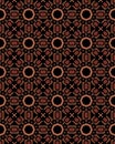 Seamless repeat pattern circles on the edges of a rectangles outlined by red elements