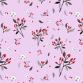 Herbal Rosehip and Flourish repeat pattern