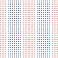 Seamless repeat pattern of hand drawn dots in rows. Bright coloured spots in a vector striped geometric design.
