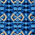 Seamless Repeatable Abstract Geometric Pattern - Azulejos generative AI