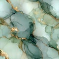 Seamless repeatable Sage Green and Gold Marble Pattern - Repeating Fluid Art Texture Royalty Free Stock Photo