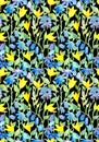 Seamless repeated floral pattern with flowers