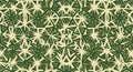 Geometric Starburst Pattern - Green and Beige Abstract Background Royalty Free Stock Photo