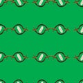 Seamless repeating background with rope and sickle on a green background Royalty Free Stock Photo