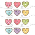 Seamless Repeating colorful Heart Shaped Donut Pattern