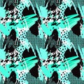 Seamless repeating hand craft expressive ink pattern