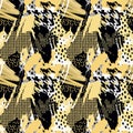 Seamless repeating hand craft expressive ink pattern