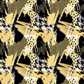Seamless repeating hand craft expressive ink pattern
