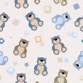 Seamless repeating illustration baby pattern car and teddy bearvector seamless repeating illustration baby pattern teddy bear Royalty Free Stock Photo