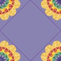 Seamless Repeating Mandala Pattern In Purple And Gold - Close Up Royalty Free Stock Photo