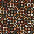 Seamless repeating pattern. Checkered surface with small multicolored squares on a black background. Modern design patchwork.