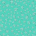 Seamless repeating pattern with Christmas white balls on a turquoise background. Stylish minimalistic new year wallpaper Royalty Free Stock Photo