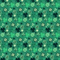 Seamless repeating pattern from clover to St. Patrick`s Day