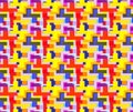 Seamless repeating pattern of colored abstract crosses