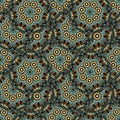Seamless repeating pattern of colored mandalas Royalty Free Stock Photo