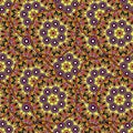 Seamless repeating pattern of colored mandalas Royalty Free Stock Photo