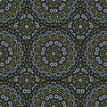 Seamless repeating pattern of colored mandalas Royalty Free Stock Photo