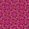 Seamless repeating pattern of colored mandalas Royalty Free Stock Photo