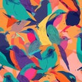 Seamless Repeating Pattern Colorful Birds Consistent And Cohesive Look Royalty Free Stock Photo