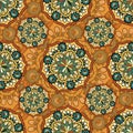 Seamless repeating pattern consisting of colored mandal Royalty Free Stock Photo
