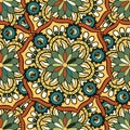 Seamless repeating pattern consisting of colored mandal