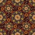 Seamless repeating pattern consisting of colored mandal Royalty Free Stock Photo