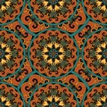 Seamless repeating pattern consisting of colored mandal Royalty Free Stock Photo