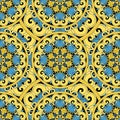 Seamless repeating pattern consisting of colored mandal Royalty Free Stock Photo