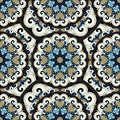Seamless repeating pattern consisting of colored mandal Royalty Free Stock Photo